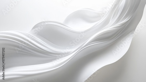 3d abstract white wavy smooth background
