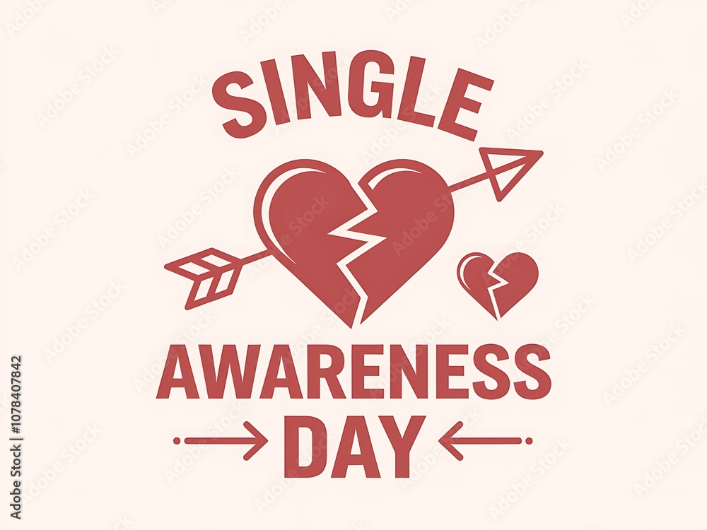 Single Awareness Day with Broken Hearts and Arrows Single Awareness Day with Broken Hearts and Arrows