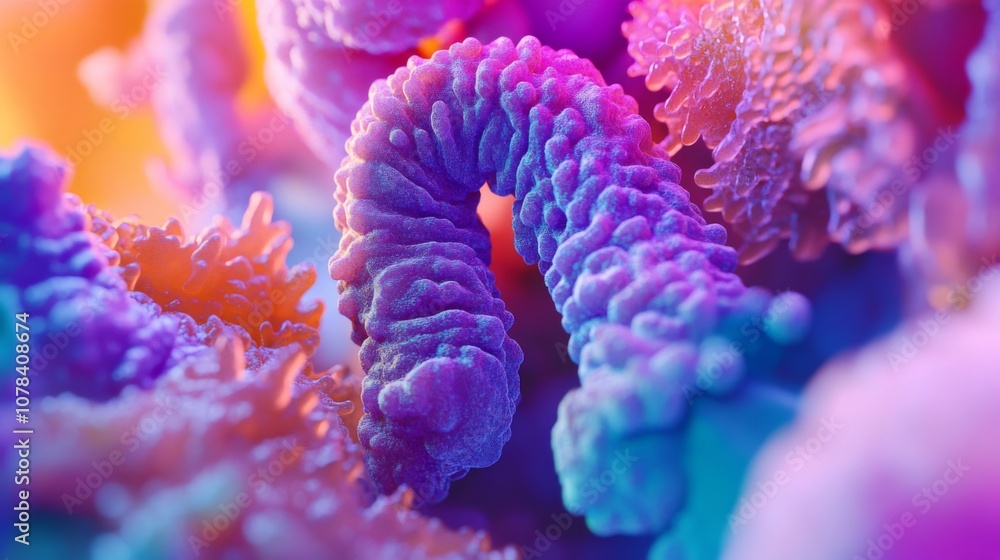Vibrant abstract patterns resemble microscopic life forms. This colorful imagery evokes curiosity and imagination. Perfect for scientific themes and art projects. Generative AI Vibrant abstract patterns resemble microscopic life forms. This colorful imagery evokes curiosity and imagination. Perfect for scientific themes and art projects. Generative AI