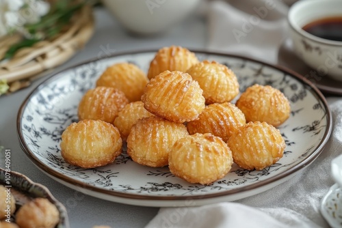 A dish of Cakwe a savory traditional Chinese snack photo