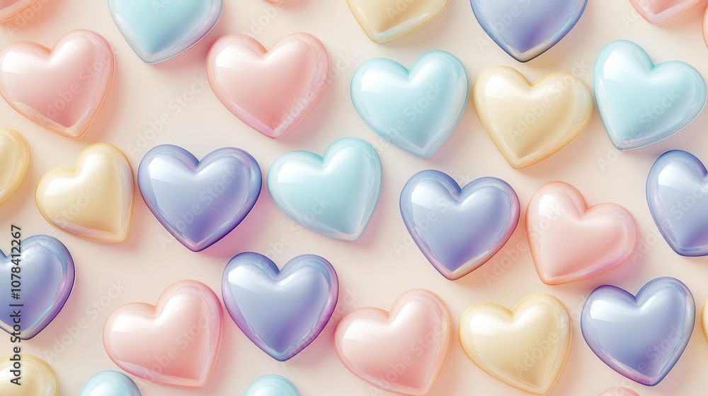 Romantic Pastel Heart Background Soft Hues of Pink, Blue, and Lavender Romantic Pastel Heart Background Soft Hues of Pink, Blue, and Lavender