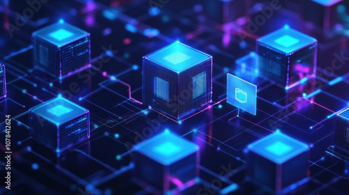 Wallpaper Mural Blockchain and data analytics teams analyzing data securely through decentralized systems Torontodigital.ca