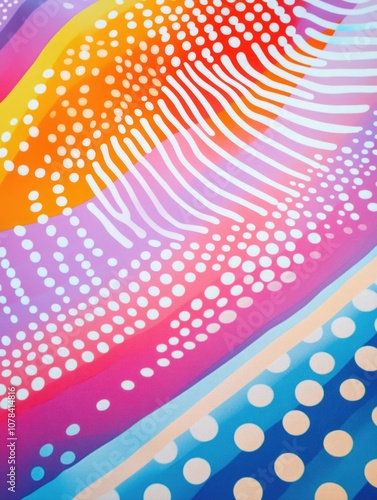 Wallpaper Mural Colorful abstract design with traditional dot painting technique, ideal for use in wallpapers, fabric prints, greeting cards, posters and digital backgrounds. Torontodigital.ca