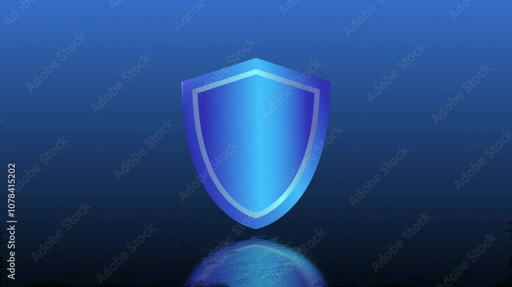 Digital Blue shield animation on dark blue background suitable for futuristic technology, HUD elements, cyber security, secure accounts, data protection, and firewalls. Digital Blue shield animation on dark blue background suitable for futuristic technology, HUD elements, cyber security, secure accounts, data protection, and firewalls.