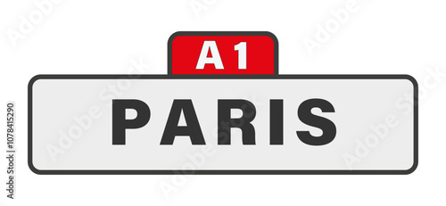 PARIS panneau entrée d'agglomération, (symbolique)