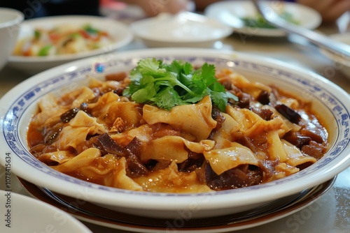 Beef tripe and vegetables stir fried photo