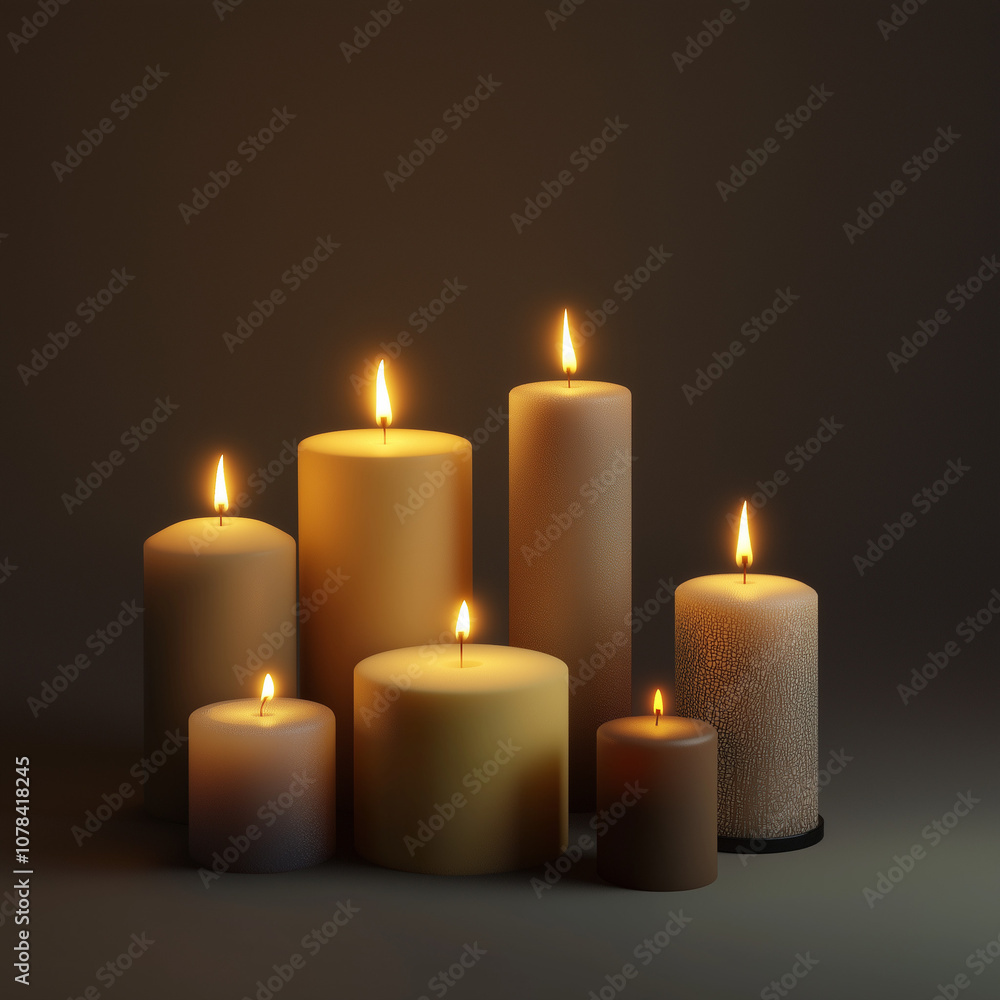 candles on black, burning candles, set of lit candles, yellow candles candles on black, burning candles, set of lit candles, yellow candles