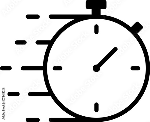 Shortest time stopwatch vector icon black and white.