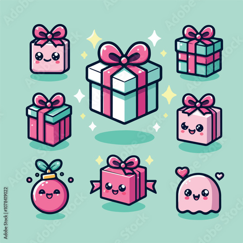 gift icon illustration set