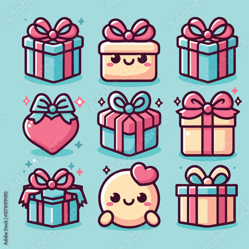gift icon illustration set