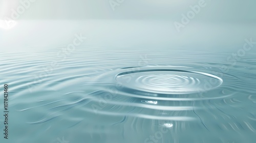 Digital technology water ripple and circular sculpture poster background