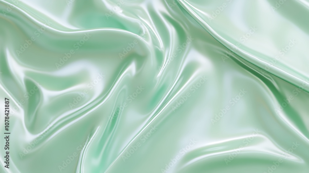 Obraz premium Pale mint green background with a smooth, glossy texture