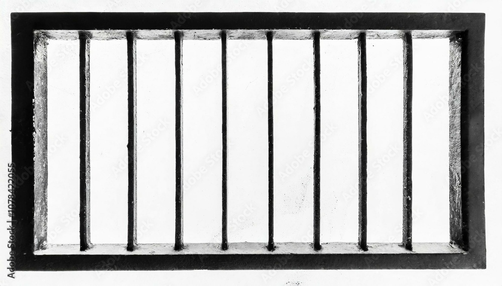 A Metal barred window frame A Metal barred window frame