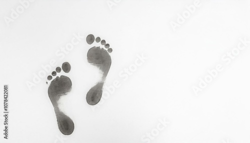 foot print on white background