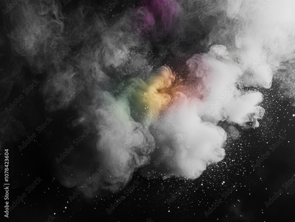 Dark background with vibrant colors exploding from center Dark background with vibrant colors exploding from center