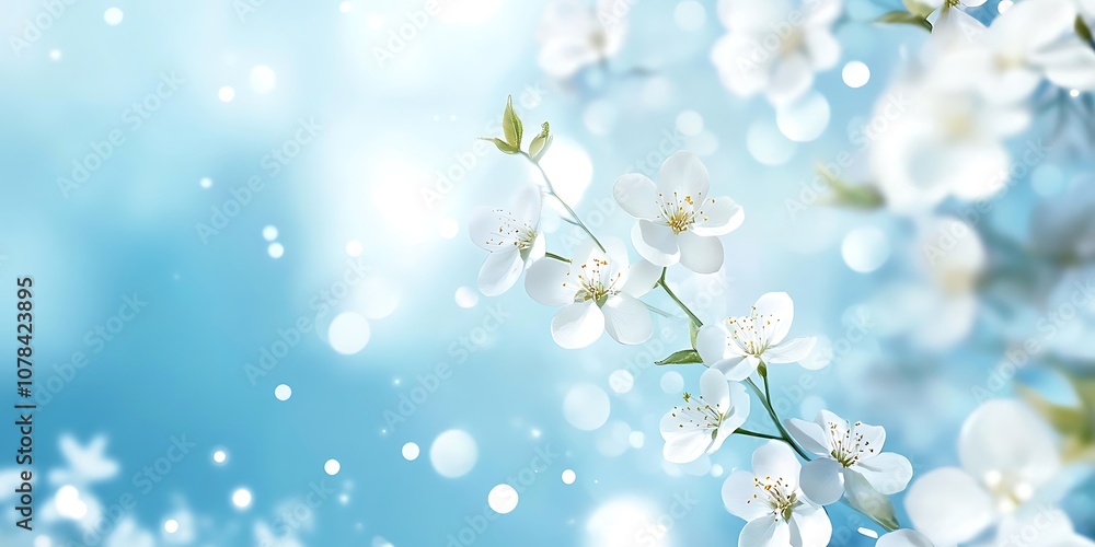 Light blue background with soft white floral patterns, perfect for weddings. Light blue background with soft white floral patterns, perfect for weddings.