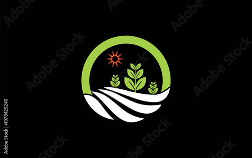 agriculture logo, Farming Logo, Agriculture, Vector, Illustration, Design, Graphic, Plant, 