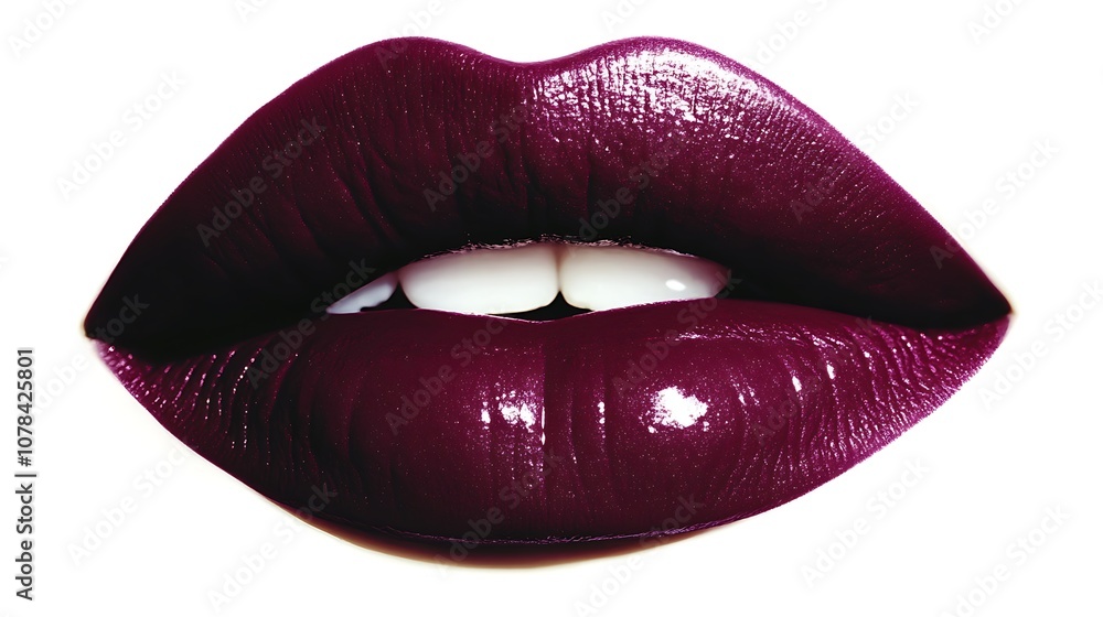 Soft plum colored lips with a creamy texture Soft plum colored lips with a creamy texture