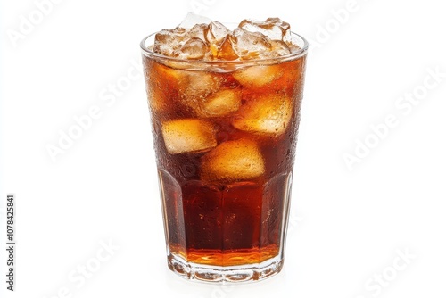 Chilled tea in a clear glass on a light surface