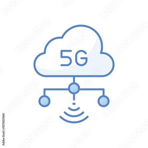 5g Cloud Network vector icon