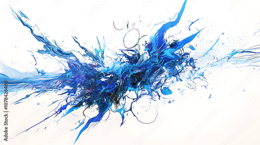 abstract art blue lightning strike elements abstract art blue lightning strike elements