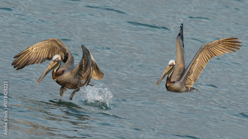 Obraz na płótnie California Brown Pelican Flying moment. (PELECANUS OCCENTALİS CALİFORNICUS) w salonie