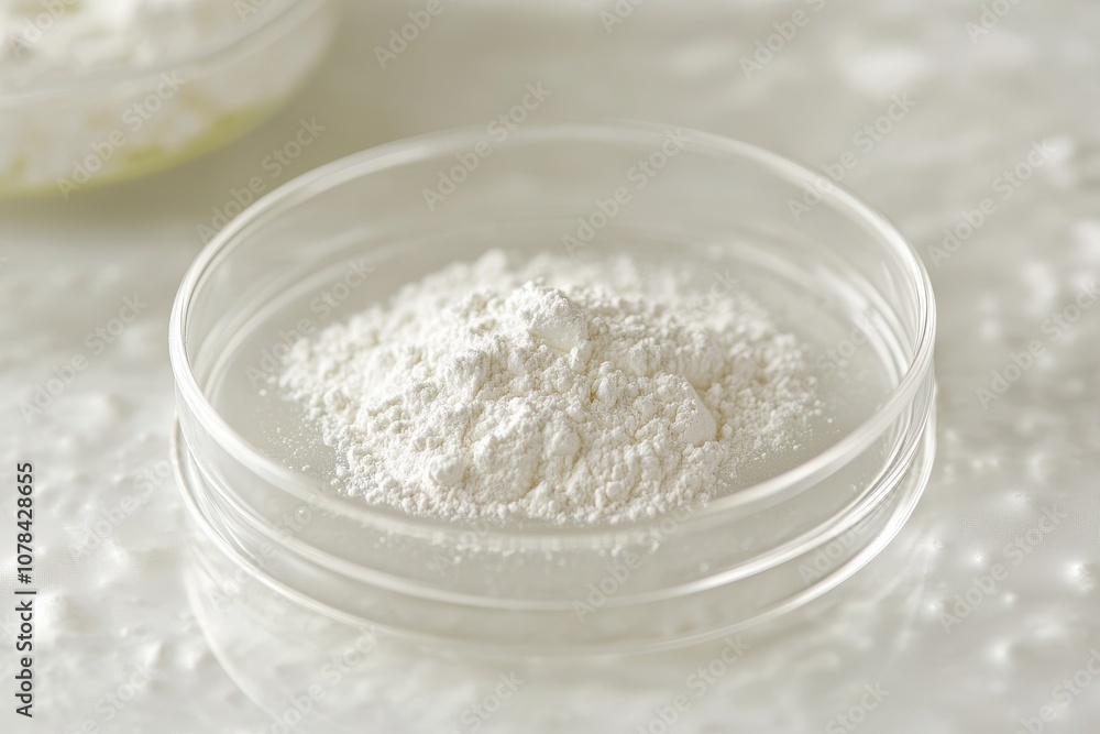 collagen powder in a petri dish collagen powder in a petri dish