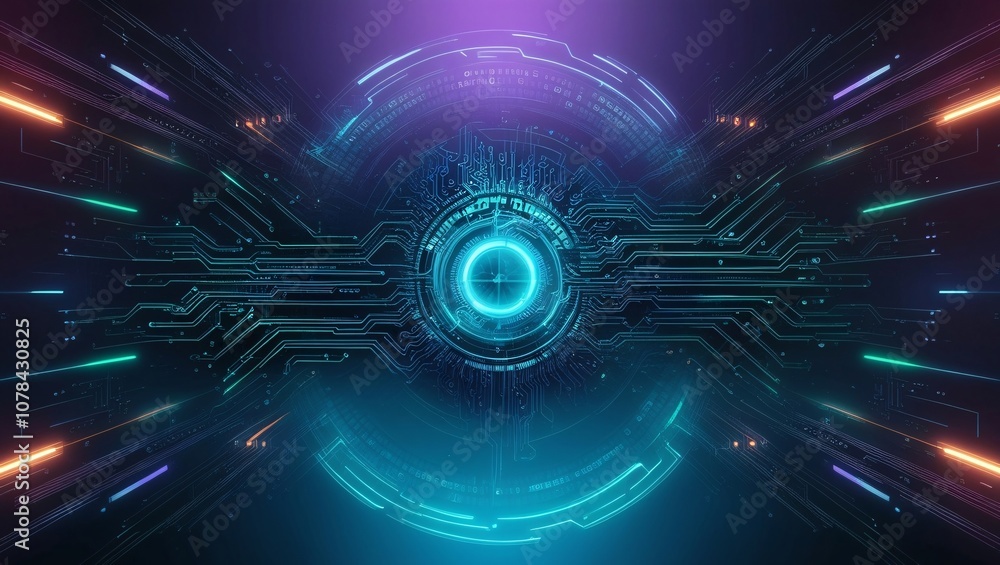 Obraz premium An abstract digital background with binary code and AI algorithms running in the background