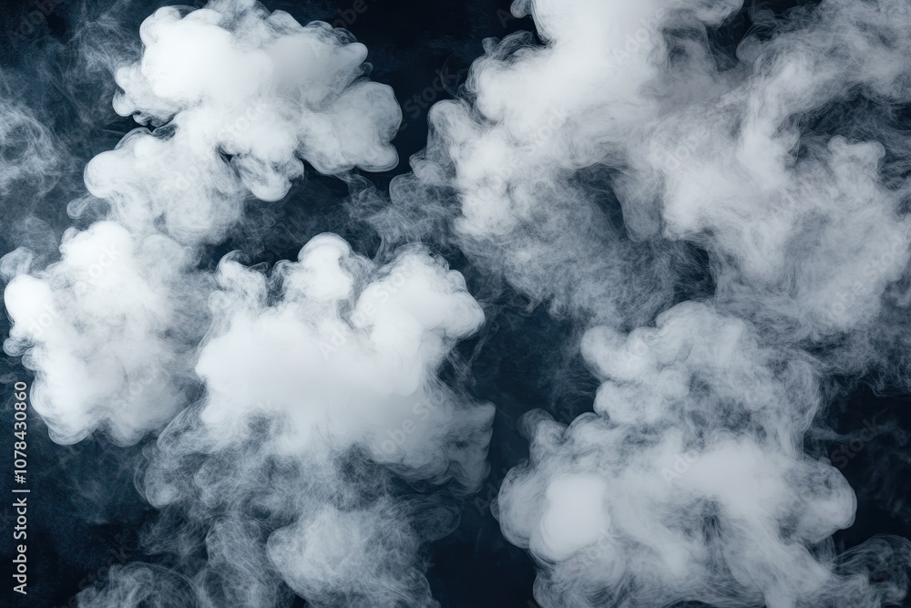 Obraz premium Collection of realistic smoke and fog over water BBQ warm drinks and food Vector white steam and isolated smog on transparent background