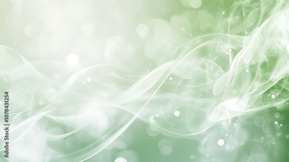 Light soft green background with faint smoke swirls and a glowing effect Light soft green background with faint smoke swirls and a glowing effect