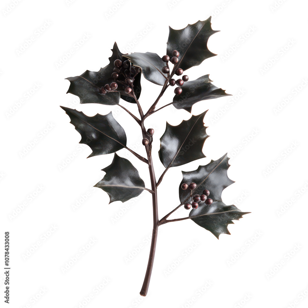 Naklejka premium Transparent Christmas Decorative Leaves Clipart