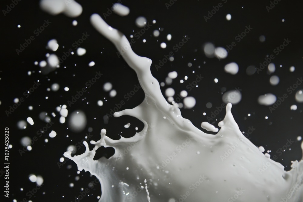 Splash of Milk Captured Mid-Air with Dramatic Backlighting Splash of Milk Captured Mid-Air with Dramatic Backlighting