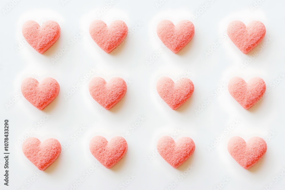 Light red hearts arranged in a simple grid pattern on a white background. Light red hearts arranged in a simple grid pattern on a white background.