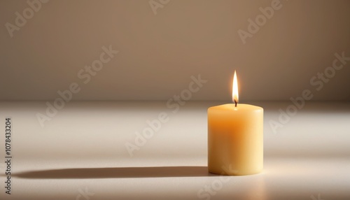 Wallpaper Mural Single candle glowing on a soft surface symbolizing warmth and mental clarity Torontodigital.ca