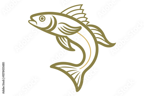 Colorful Perch Fish Vector Art.