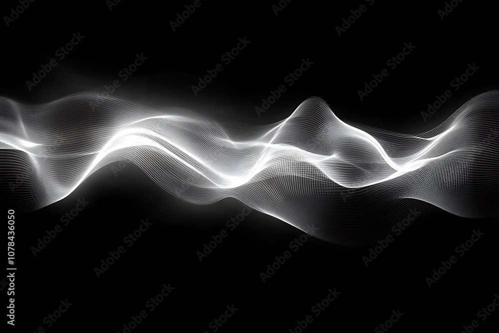 Smooth glowing light waves in dark space Smooth glowing light waves in dark space