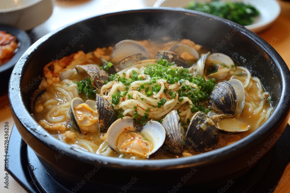 Dong mak Haemul kalguksu s Bajirak kalguksu clam noodle soup in Korea Dong mak Haemul kalguksu s Bajirak kalguksu clam noodle soup in Korea