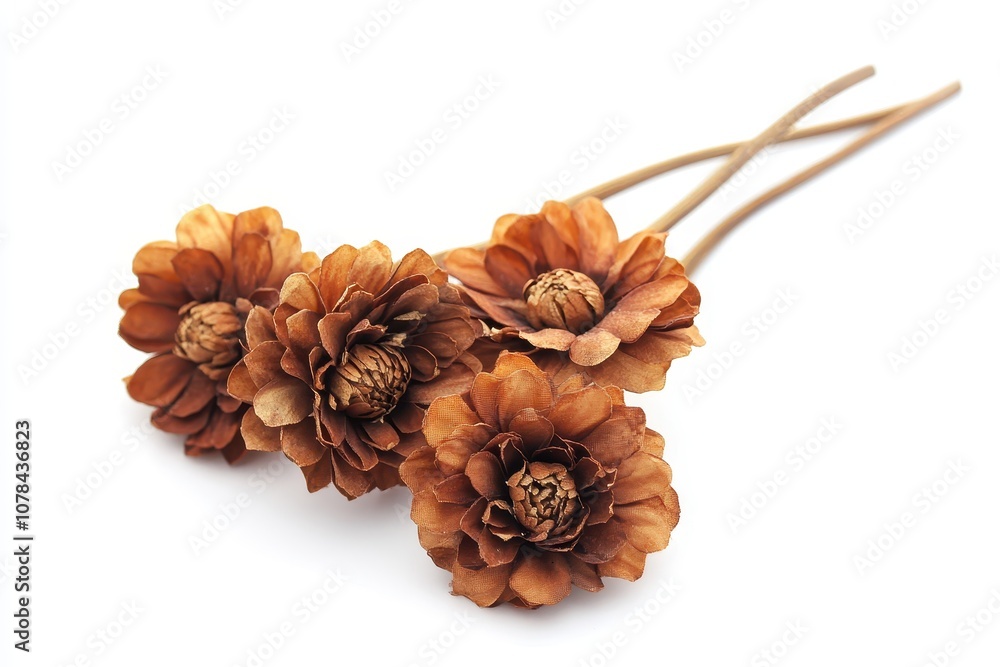 Dried chrysanthemum blossoms on a pale backdrop Dried chrysanthemum blossoms on a pale backdrop
