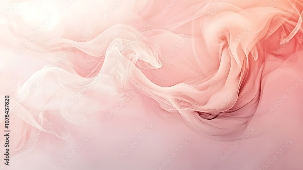 Soft blush background with light swirling smoke and a gentle glowing light Soft blush background with light swirling smoke and a gentle glowing light
