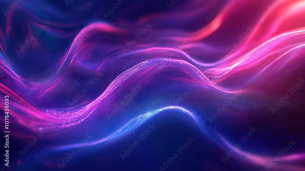 Abstract glowing waves in pink, blue and purple colors with a dark background. Abstract glowing waves in pink, blue and purple colors with a dark background.