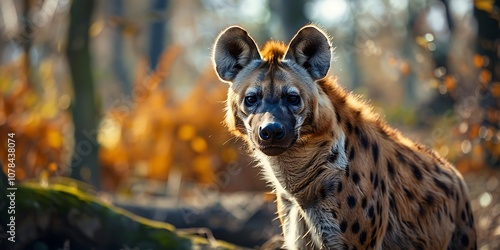 Spotted hyena (Crocuta crocuta) in the forest photo