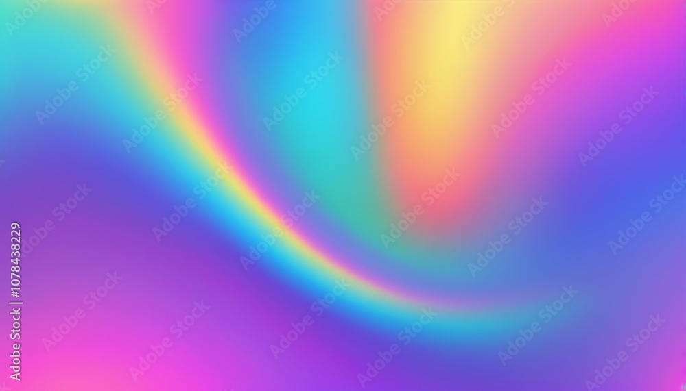Abstract holographic gradient background with vibrant swirls of pink, blue, and yellow Abstract holographic gradient background with vibrant swirls of pink, blue, and yellow