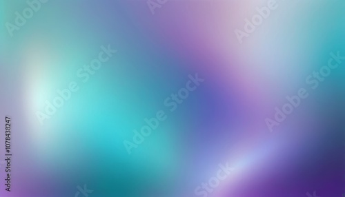 Abstract holographic gradient background with soft blurred hues of teal, purple, and blue