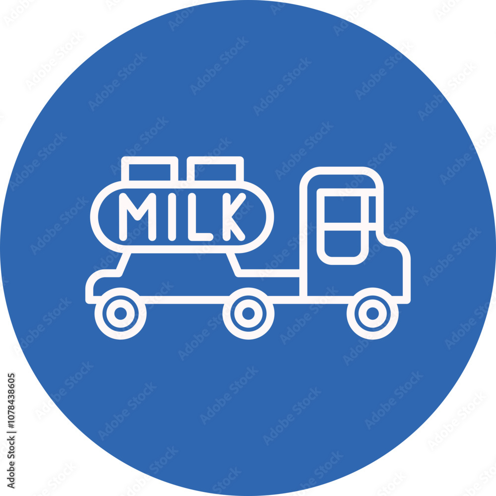 Milk Truck line circle icon Milk Truck line circle icon