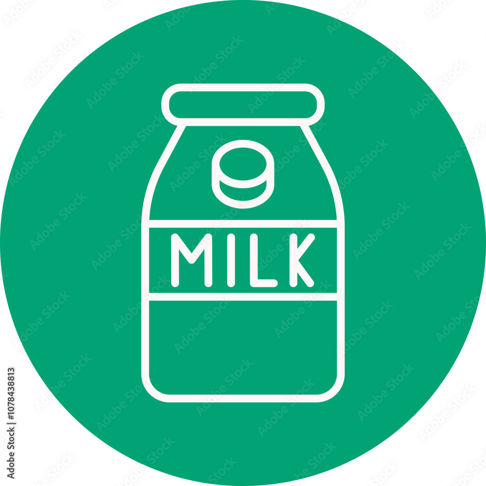 Chocolate Milk line circle icon Chocolate Milk line circle icon