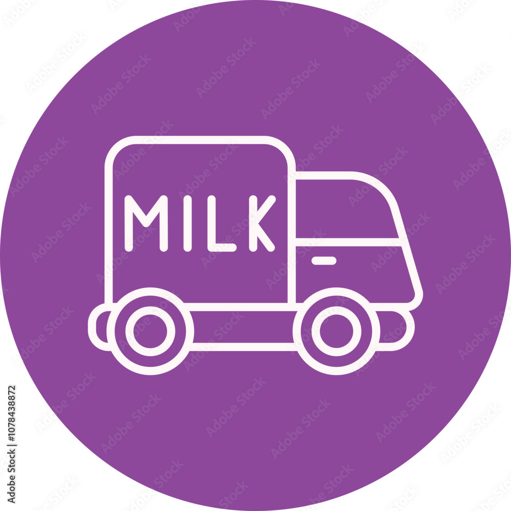 Milk Delivery line circle icon Milk Delivery line circle icon