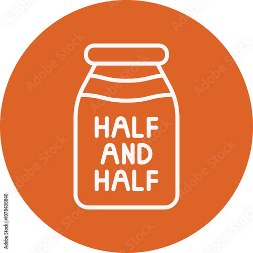 Half and Half line circle icon