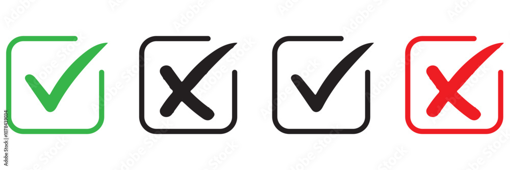 Check mark icons. Check marks symbol, logo. Green checkmark Illustration. Vector. Check mark icons. Check marks symbol, logo. Green checkmark Illustration. Vector.