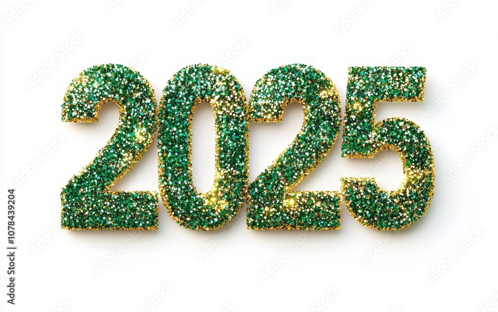 green and gold glitter: 3D text green and gold glitter: 3D text