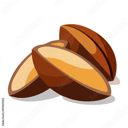 Simple flat 2D icon argan sliced isolated on transparent background, vector, flat design, animation design, vector, flat design, animation design, simple flat 2D icon, clipart